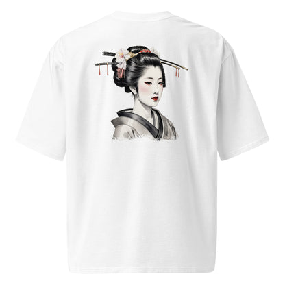 Camiseta Oversize Gruesa de Algodón Premium con Diseño de Geisha - Estilo Único y Moderno - MyDDesign Store