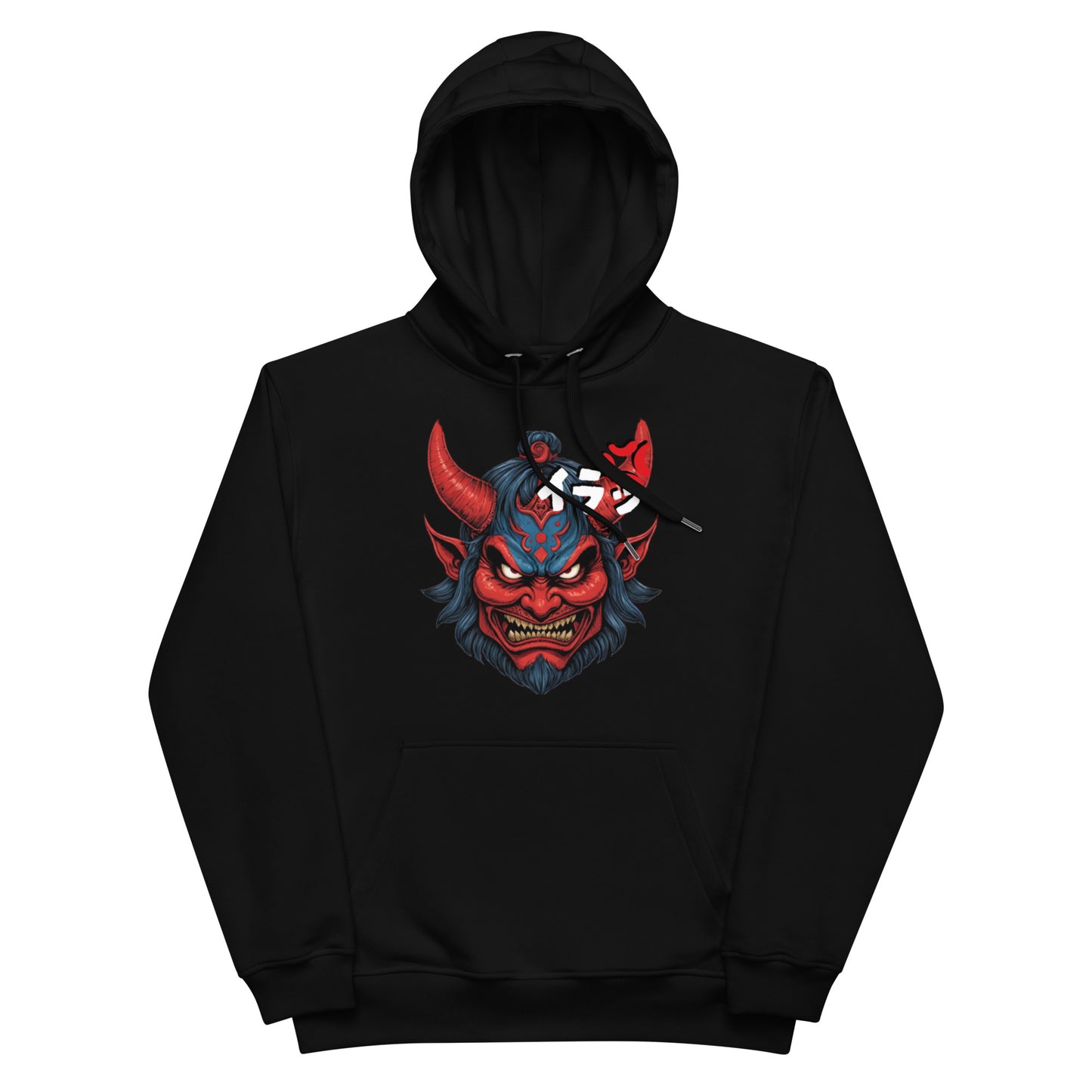 Sudadera Eco Premium con Capucha Diseño de Demonio Japonés Gruñón – Estilo Urbano y Sostenible - MyDDesign Store