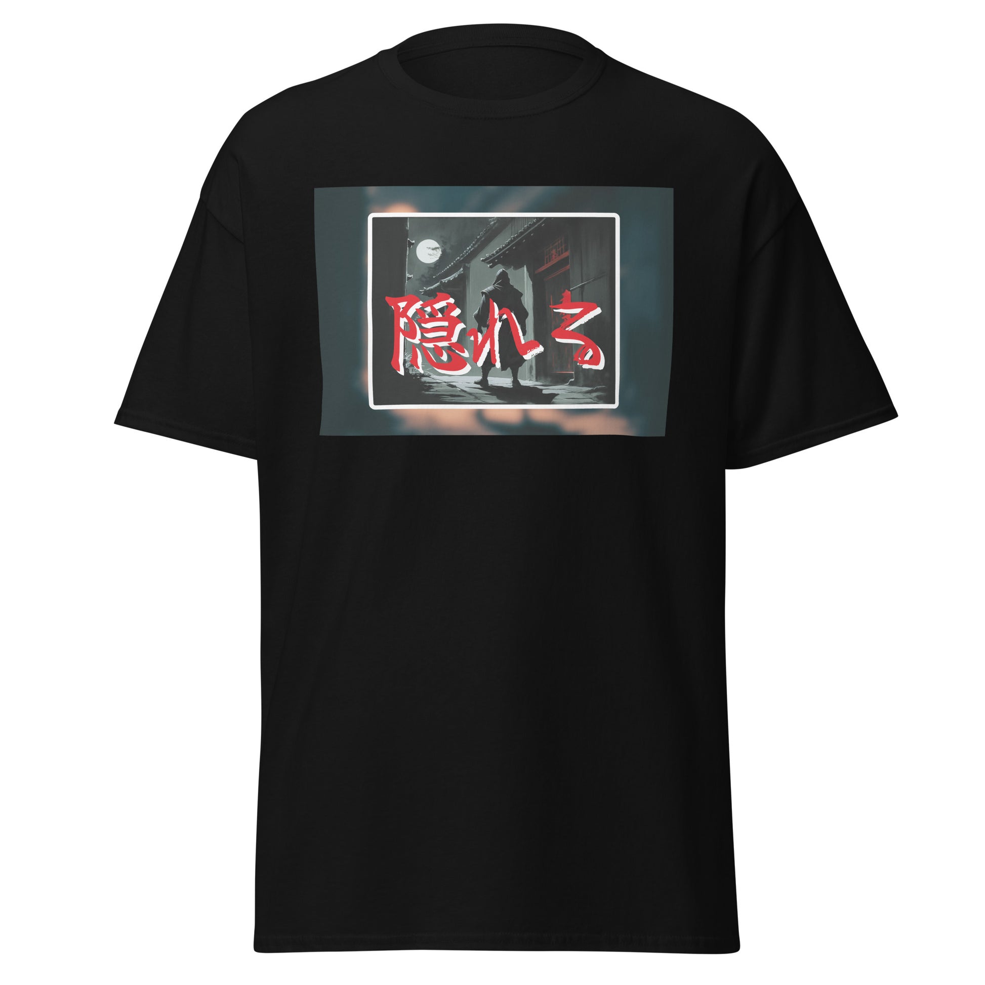 Camiseta Unisex Urbana con Diseño de Ninja y Kanji "Oculto" – Calidad Premium - MyDDesign Store