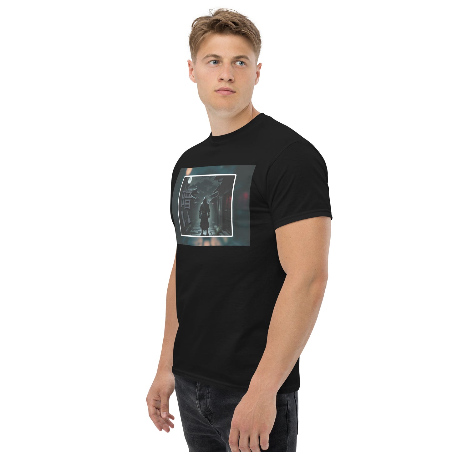 Camiseta Unisex Urbana con Diseño de Ninja y Kanji "Oscuro" – Calidad Premium - MyDDesign Store