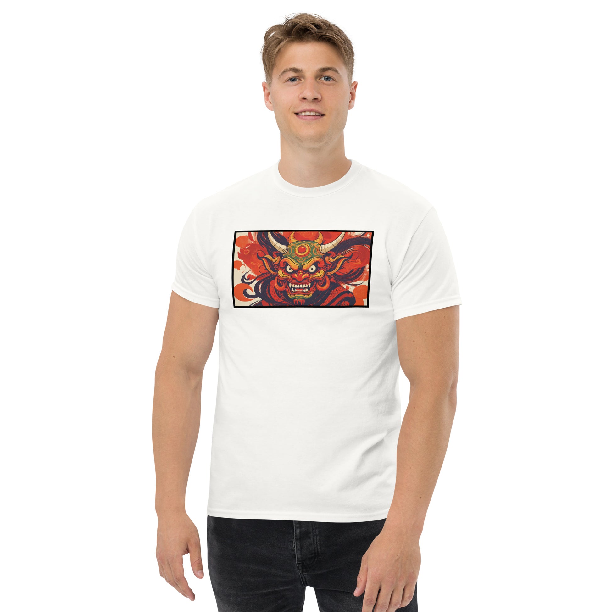 Camiseta Unisex Urbana con Diseño de Demonio Japonés Loco – Estilo Urbano Impactante - MyDDesign Store