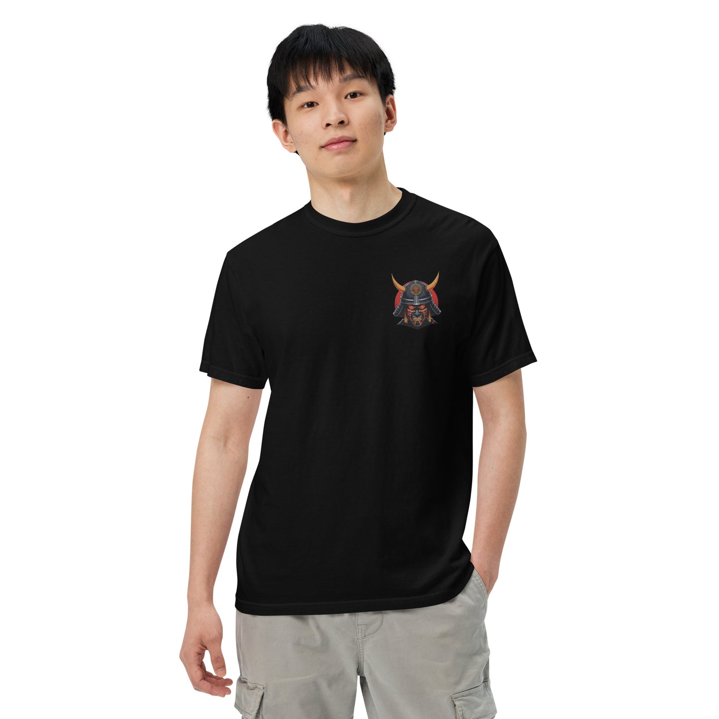 Camiseta Unisex Gruesa de Alta Calidad con Bordado Samurai Furioso en el Pecho - MyDDesign Store