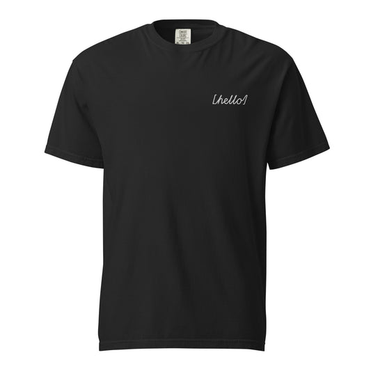 Camiseta de Algodón Premium con la palabra Hello Bordado | Manga Corta Premium - MyDDesign Store