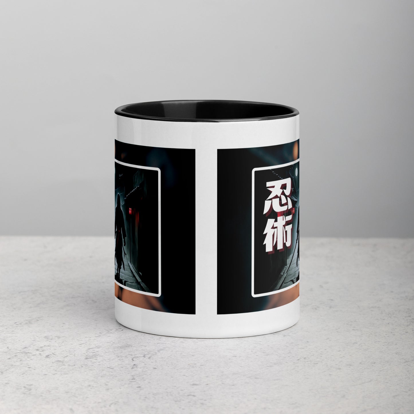 Taza de Cerámica con Diseño de Ninja "Ninjitsu" – Interior y Mango de Color, Perfecta para Café o Té - MyDDesign Store