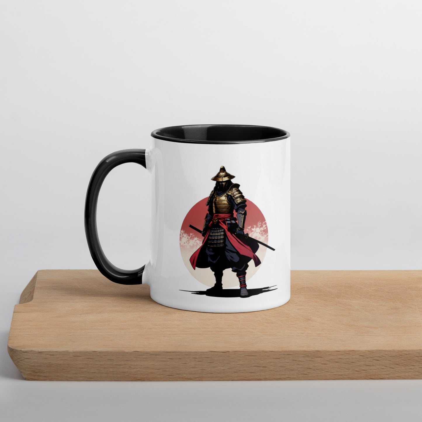 Taza de Cerámica con Interior y Asa de Color – Diseño Samurái Honorable para tener Estilo y Personalidad - MyDDesign Store