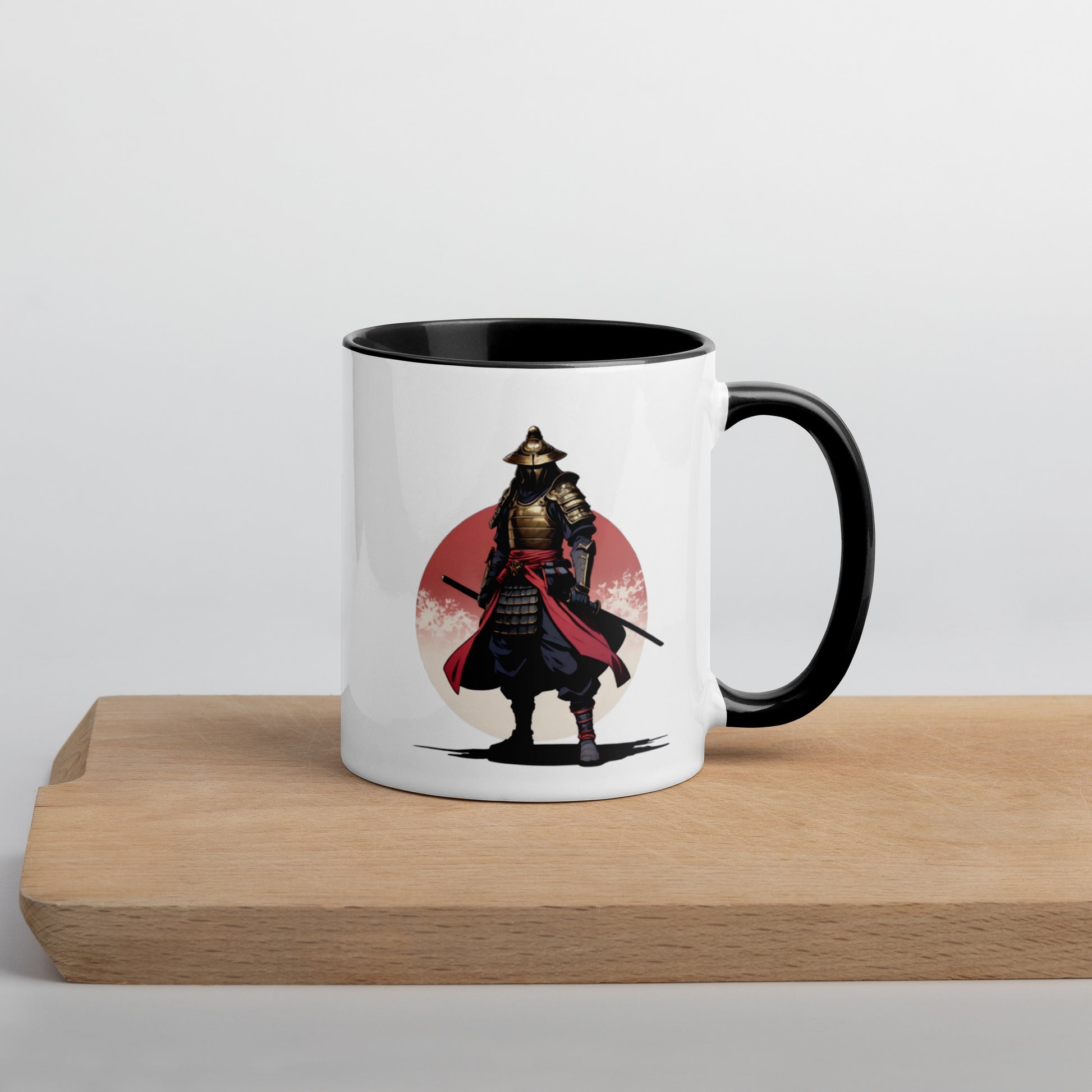 Taza de Cerámica con Interior y Asa de Color – Diseño Samurái Honorable para tener Estilo y Personalidad - MyDDesign Store