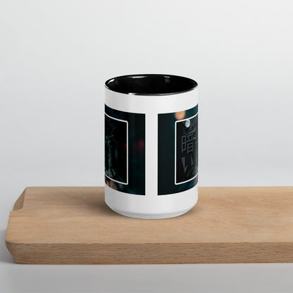 Taza de Cerámica con Diseño de Ninja "Oscuro" – Interior y Mango de Color, Perfecta para Café o Té - MyDDesign Store