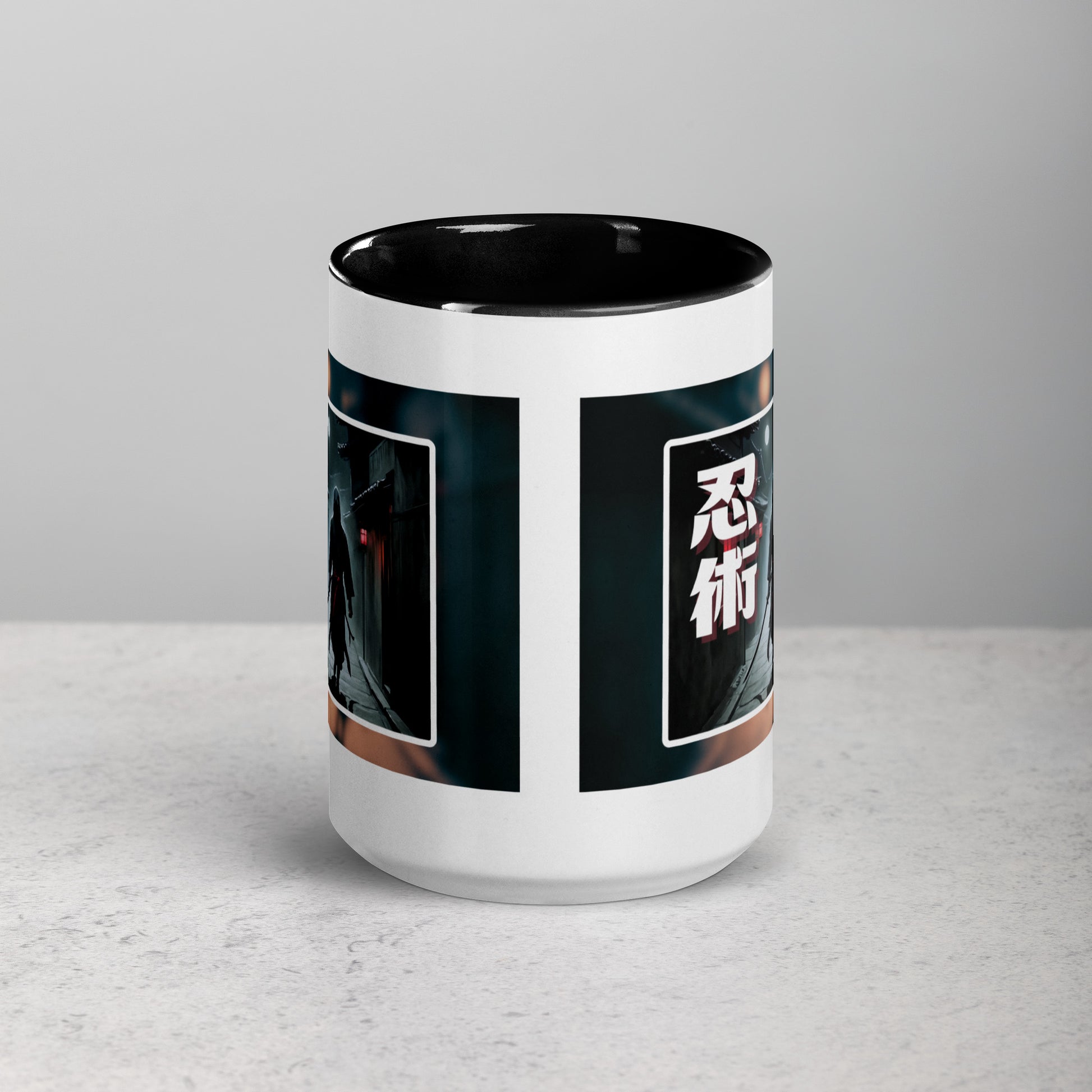 Taza de Cerámica con Diseño de Ninja "Ninjitsu" – Interior y Mango de Color, Perfecta para Café o Té - MyDDesign Store