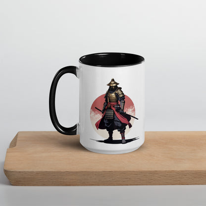 Taza de Cerámica con Interior y Asa de Color – Diseño Samurái Honorable para tener Estilo y Personalidad - MyDDesign Store