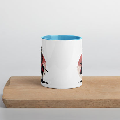 Taza de Cerámica con Interior y Asa de Color – Diseño Samurái Honorable para tener Estilo y Personalidad - MyDDesign Store