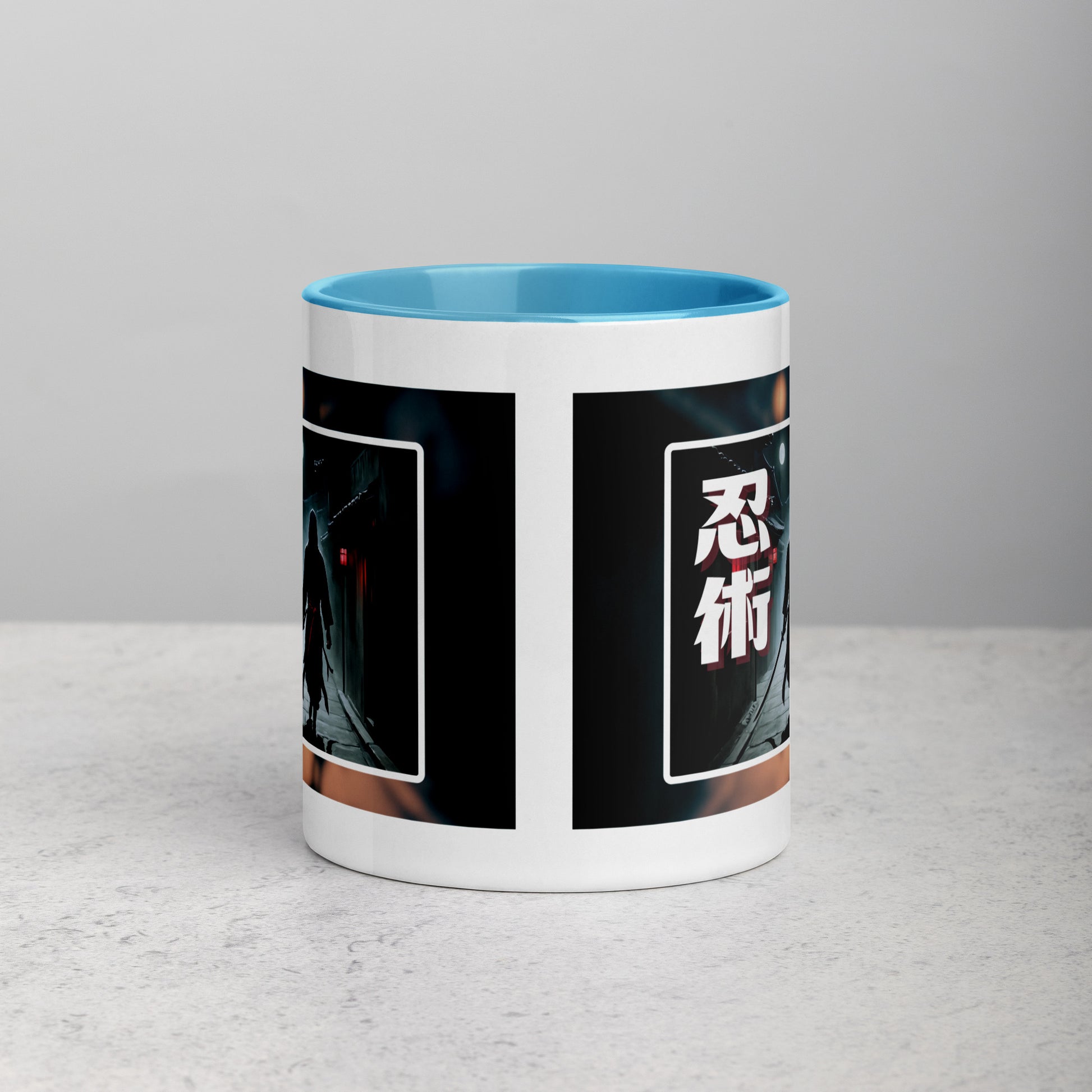 Taza de Cerámica con Diseño de Ninja "Ninjitsu" – Interior y Mango de Color, Perfecta para Café o Té - MyDDesign Store