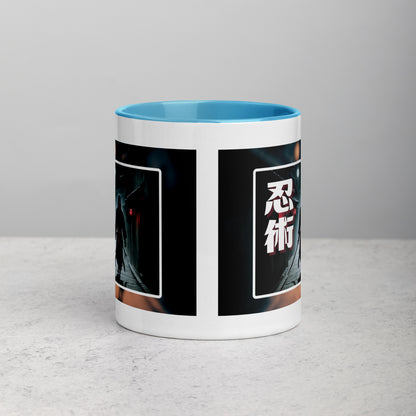 Taza de Cerámica con Diseño de Ninja "Ninjitsu" – Interior y Mango de Color, Perfecta para Café o Té - MyDDesign Store