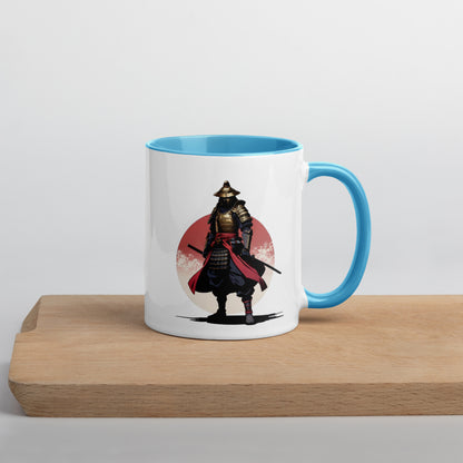 Taza de Cerámica con Interior y Asa de Color – Diseño Samurái Honorable para tener Estilo y Personalidad - MyDDesign Store