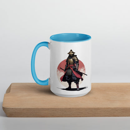 Taza de Cerámica con Interior y Asa de Color – Diseño Samurái Honorable para tener Estilo y Personalidad - MyDDesign Store