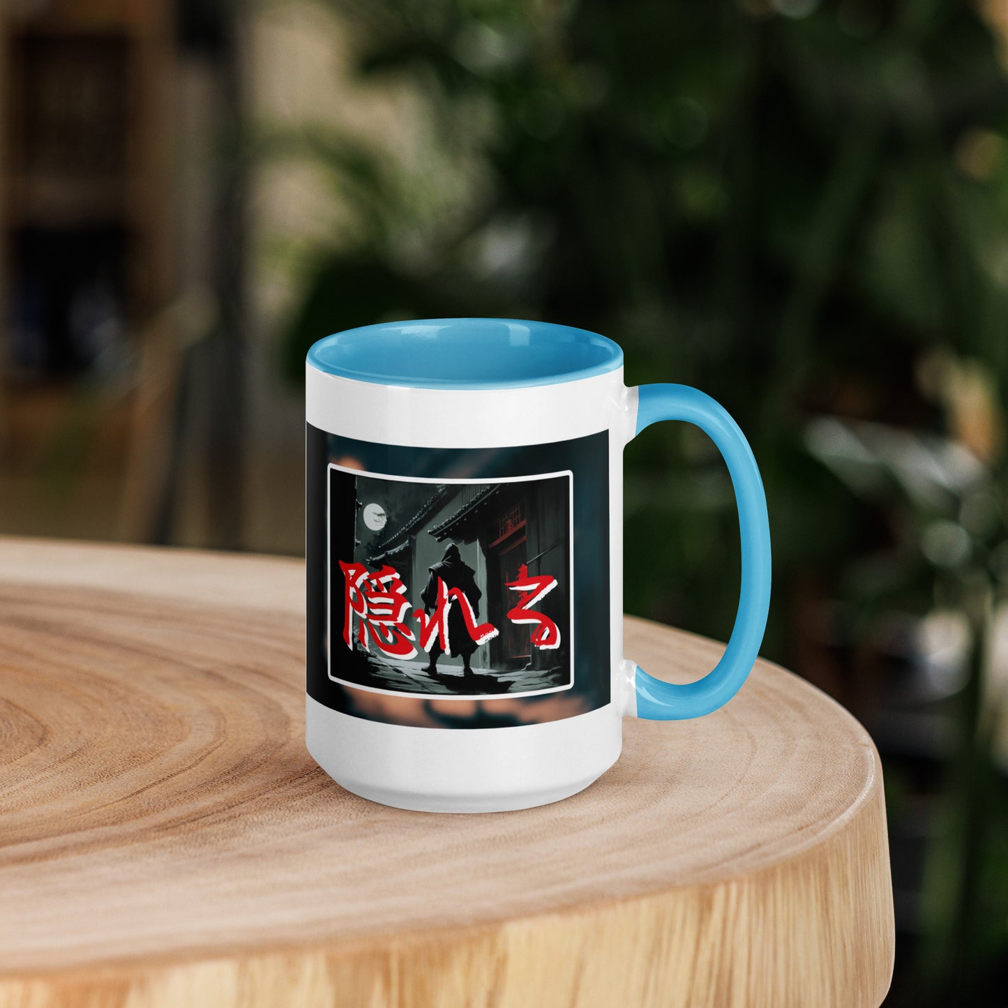 Taza de Cerámica con Diseño de Ninja "Oculto" – Interior y Mango de Color, Perfecta para Café o Té - MyDDesign Store