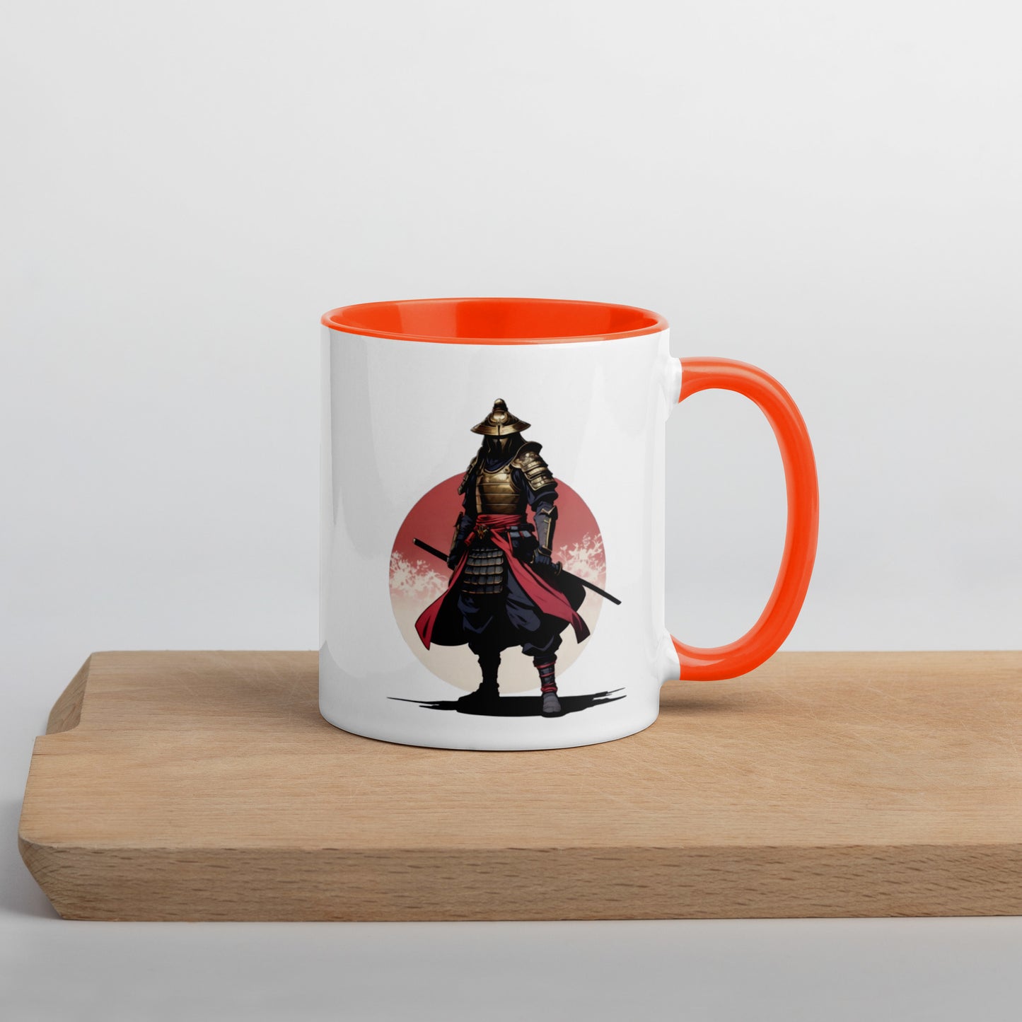 Taza de Cerámica con Interior y Asa de Color – Diseño Samurái Honorable para tener Estilo y Personalidad - MyDDesign Store