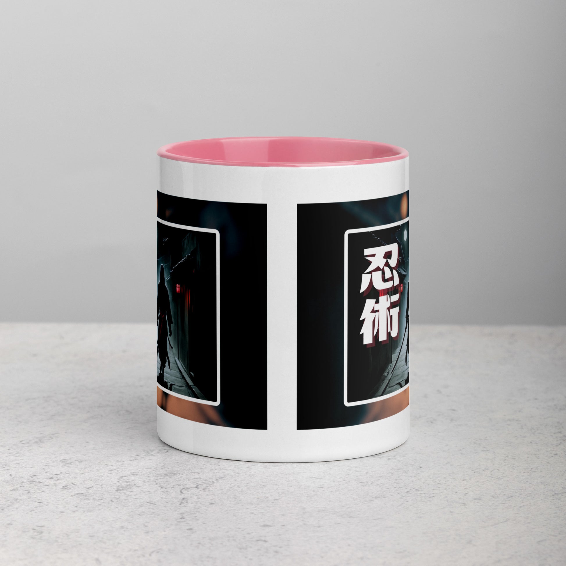 Taza de Cerámica con Diseño de Ninja "Ninjitsu" – Interior y Mango de Color, Perfecta para Café o Té - MyDDesign Store