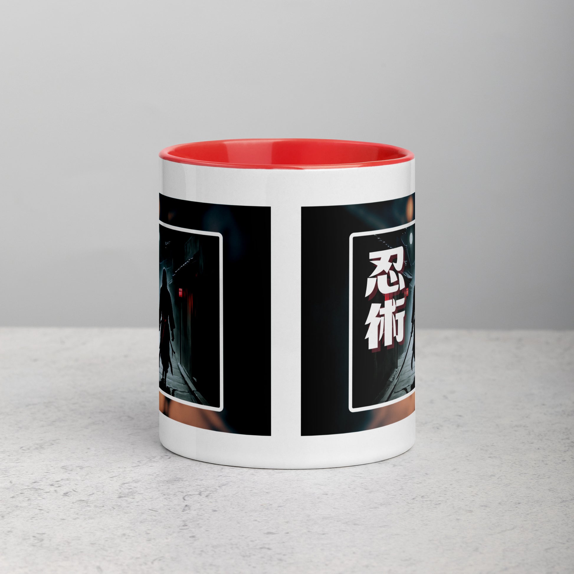 Taza de Cerámica con Diseño de Ninja "Ninjitsu" – Interior y Mango de Color, Perfecta para Café o Té - MyDDesign Store