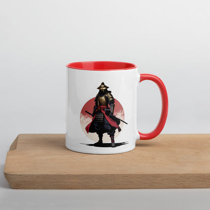 Taza de Cerámica con Interior y Asa de Color – Diseño Samurái Honorable para tener Estilo y Personalidad - MyDDesign Store