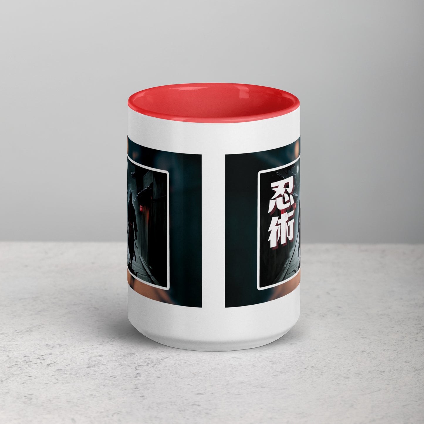 Taza de Cerámica con Diseño de Ninja "Ninjitsu" – Interior y Mango de Color, Perfecta para Café o Té - MyDDesign Store