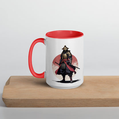 Taza de Cerámica con Interior y Asa de Color – Diseño Samurái Honorable para tener Estilo y Personalidad - MyDDesign Store