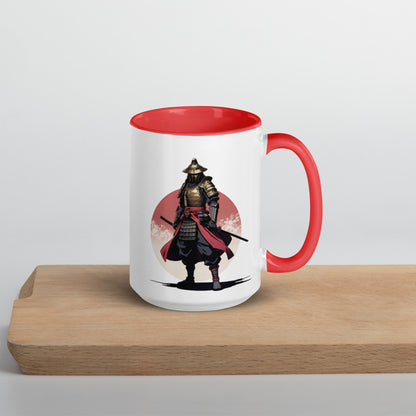 Taza de Cerámica con Interior y Asa de Color – Diseño Samurái Honorable para tener Estilo y Personalidad - MyDDesign Store