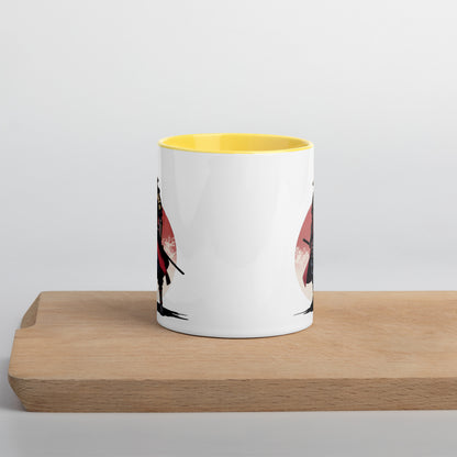 Taza de Cerámica con Interior y Asa de Color – Diseño Samurái Honorable para tener Estilo y Personalidad - MyDDesign Store