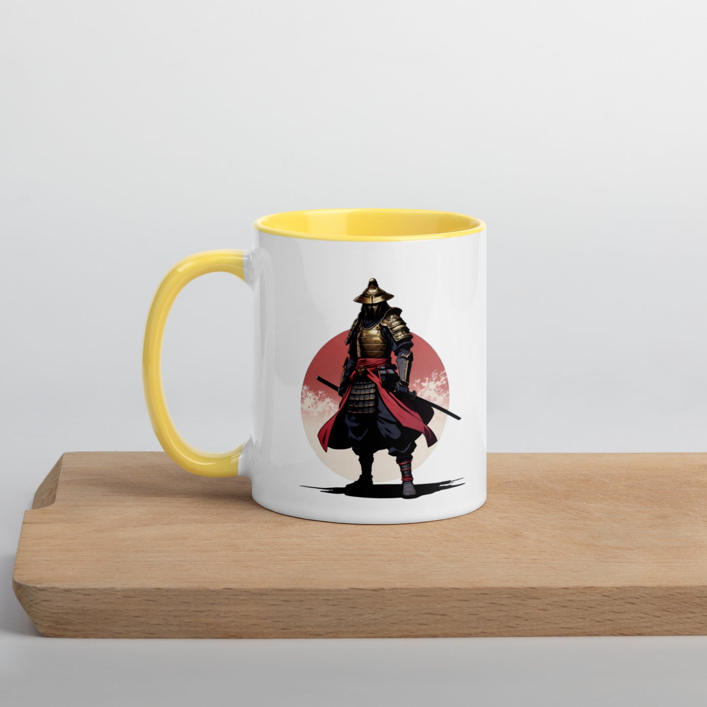 Taza de Cerámica con Interior y Asa de Color – Diseño Samurái Honorable para tener Estilo y Personalidad - MyDDesign Store