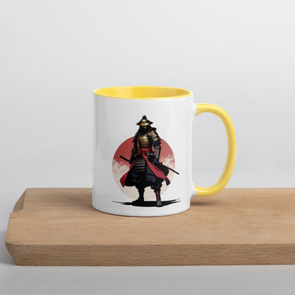 Taza de Cerámica con Interior y Asa de Color – Diseño Samurái Honorable para tener Estilo y Personalidad - MyDDesign Store